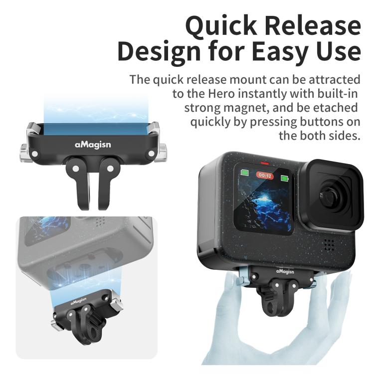 aMagisn Magnetic Quick Release Adapter for GoPro HERO13/12/11/10/9/8/11 Mini/MAX Separate Base Unit