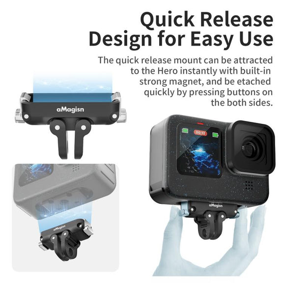 aMagisn Magnetic Quick Release Adapter for GoPro HERO13/12/11/10/9/8/11 Mini/MAX Separate Base Unit