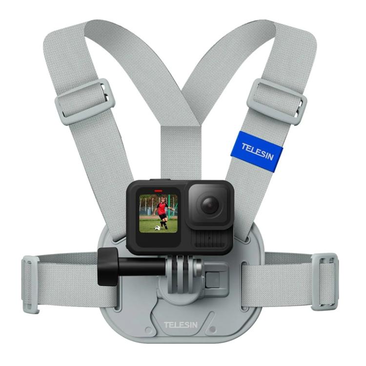 TELESIN S2-CGP-01GY Universal Action Camera Chest Belt Bracket Quick Release Chest Strap Mount(Gray)