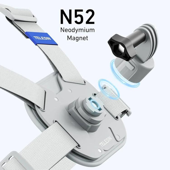 TELESIN S2-CGP-01GY Universal Action Camera Chest Belt Bracket Quick Release Chest Strap Mount(Gray)