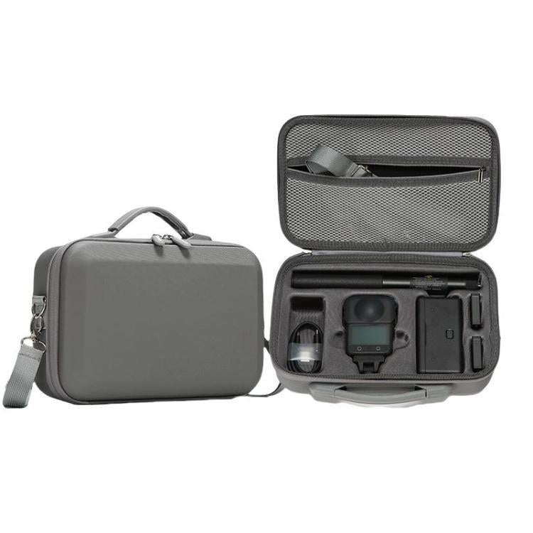 For DJI Osmo 360 Adventure Combo Flymile PU Leather Shoulder Bag Water-resistant Crossbody Sling Bag(Gray)