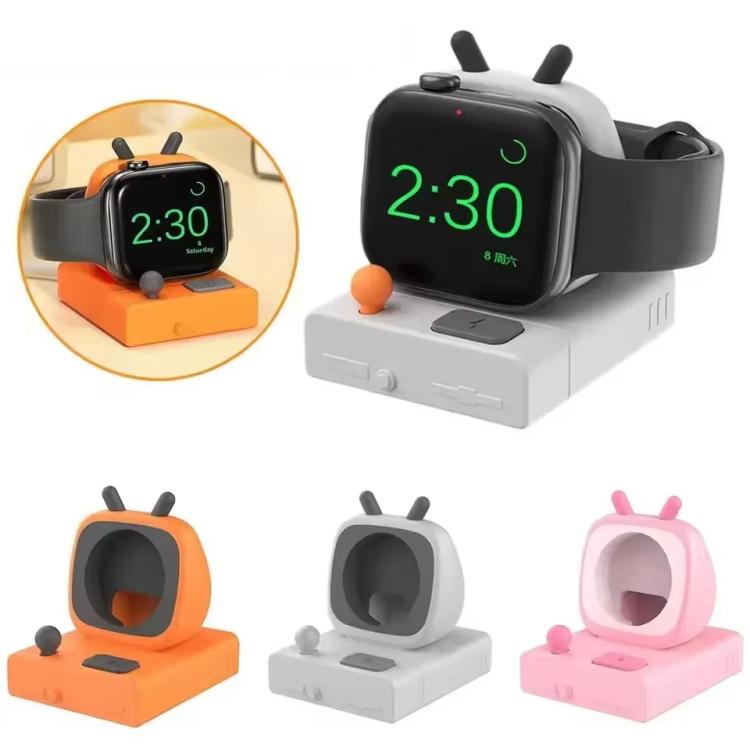 For Apple Watch Desktop Stand Silicone Base, Without Charger(Light Gray)