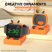 For Apple Watch Desktop Stand Silicone Base, Without Charger(Orange)