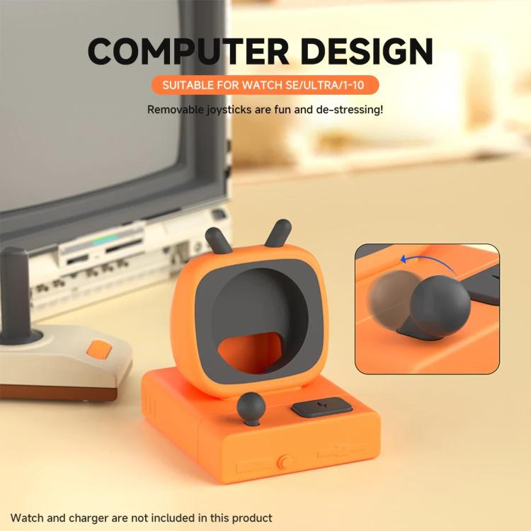 For Apple Watch Desktop Stand Silicone Base, Without Charger(Orange)