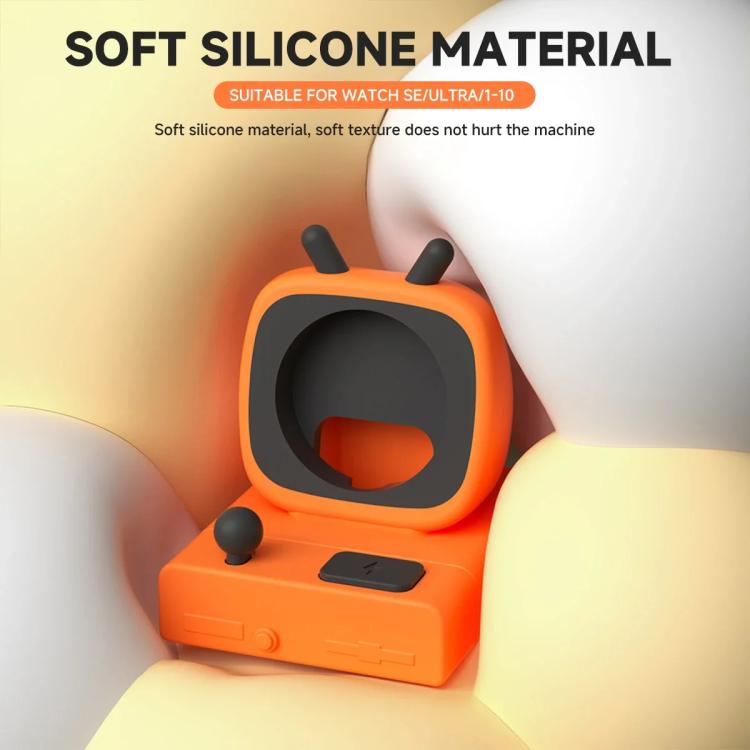 For Apple Watch Desktop Stand Silicone Base, Without Charger(Orange)
