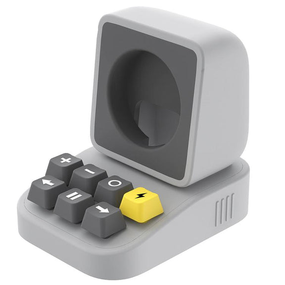 For Apple Watch Typewriter Style Stand Wireless Charging Silicone Base(Gray)