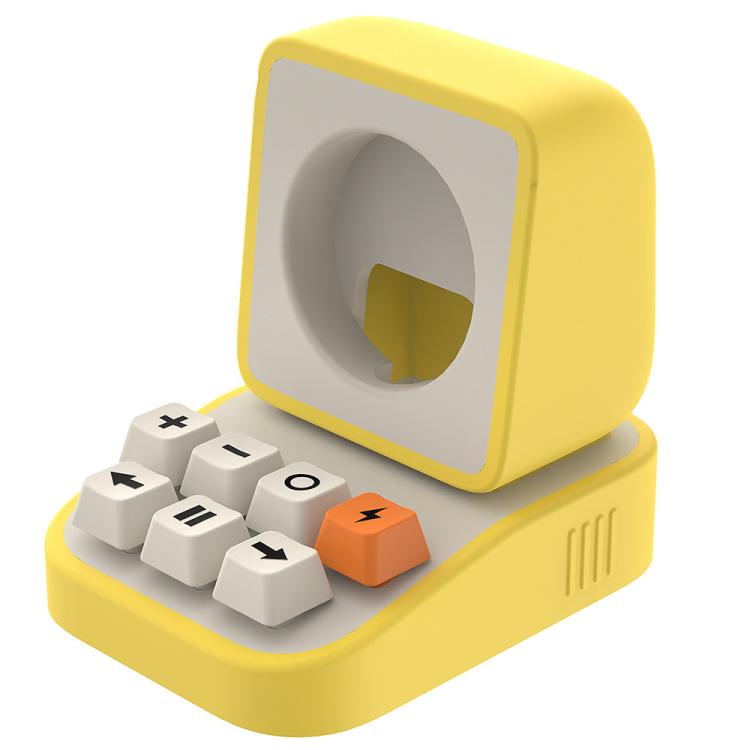 For Apple Watch Typewriter Style Stand Wireless Charging Silicone Base(Yellow)