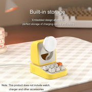 For Apple Watch Typewriter Style Stand Wireless Charging Silicone Base(Yellow)