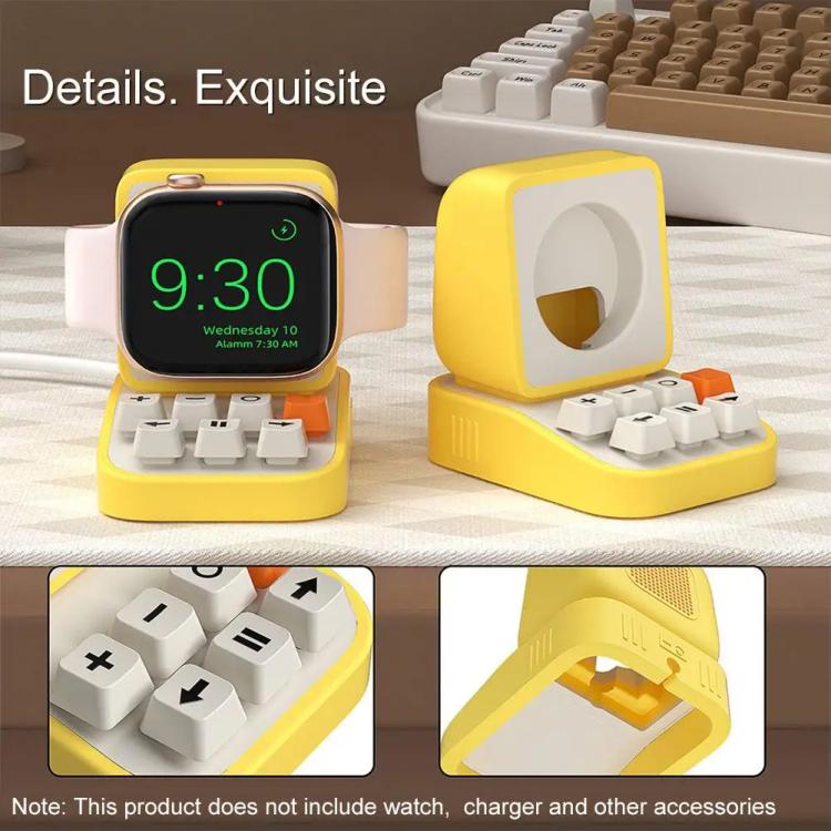For Apple Watch Typewriter Style Stand Wireless Charging Silicone Base(Gray)