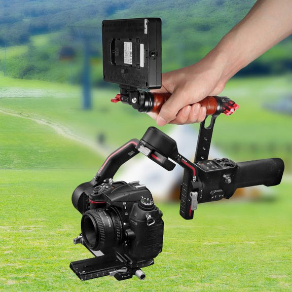 Gimbal Wooden Handle Chute Snail Gimbal Side Handle Grip,For DJI RS 4 Mini / 4 PRO / 3 / 3 Mini / 3 PRO / 2, Spec: With Chute And Snail Gimbal