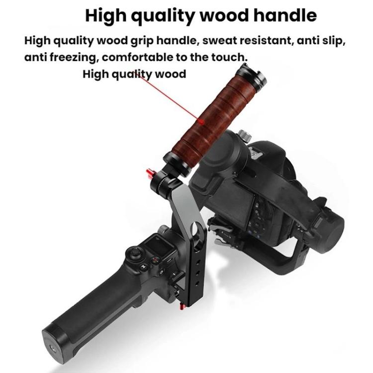 Gimbal Wooden Handle Chute Snail Gimbal Side Handle Grip,For DJI RS 4 Mini / 4 PRO / 3 / 3 Mini / 3 PRO / 2, Spec: With Chute And Snail Gimbal