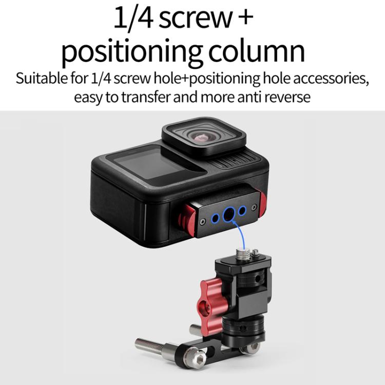 1/4 Universal Damping Adjustment Bicycle Stem Camera Mount Cycling Front Light Bracket For Shooting