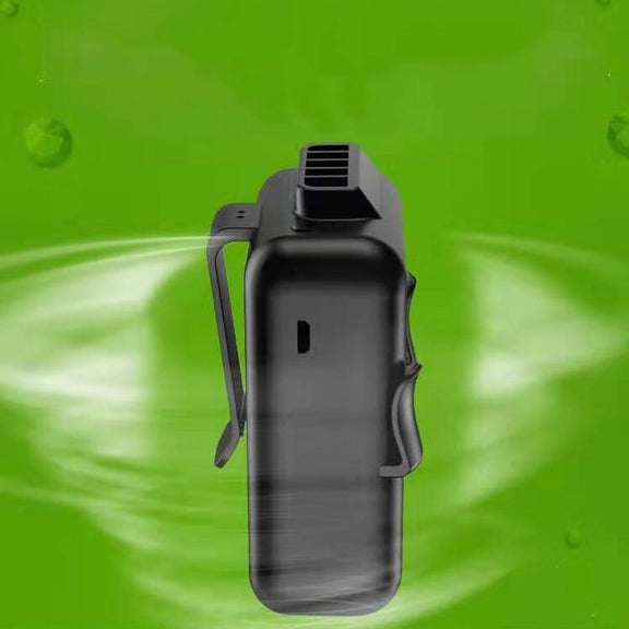 Mini Hanging Waist Fan USB Charging Leafless Portable Handheld Fan, Battery Capacity:6000mAh(Black)