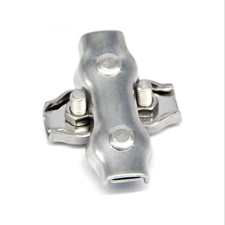 5 PCS 304 Stainless Steel Plate Single Clip Double Clamp Wire Rope Clamp, Specification:M3, Style:Double Clip
