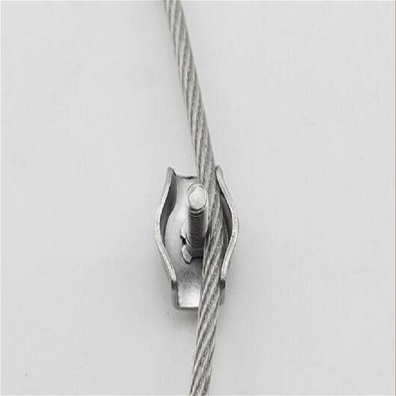 5 PCS 304 Stainless Steel Plate Single Clip Double Clamp Wire Rope Clamp, Specification:M3, Style:Double Clip