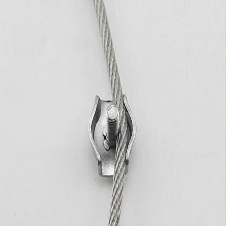 5 PCS 304 Stainless Steel Plate Single Clip Double Clamp Wire Rope Clamp, Specification:M3, Style:Double Clip