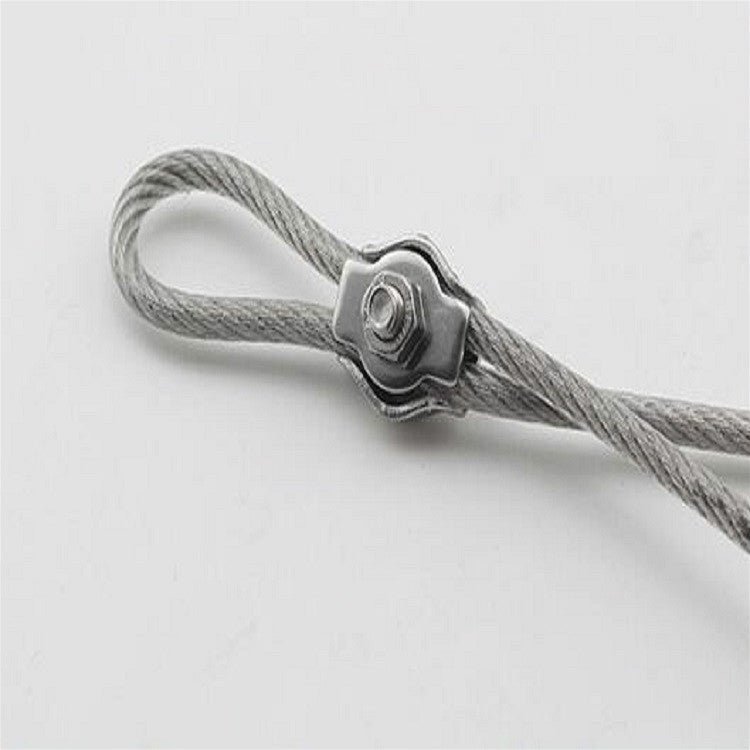 5 PCS 304 Stainless Steel Plate Single Clip Double Clamp Wire Rope Clamp, Specification:M3, Style:Double Clip