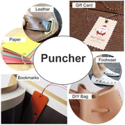 Multifunctional Belt Hole Puncher with 6 Holes Leather Hole Punch for Leather Belts Cards Paper Fabric(Blue)