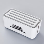 Multifunctional Desktop Power Cord Row and Cable Management Box(White)