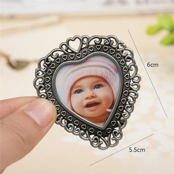 2 PCS Creative Metal Vintage Photo Frame(Lace Heart)