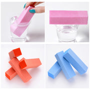 10 PCS Tofu Block Nail Polish Four Squares High Elastic Cotton Manicure Sand Block (Purple)