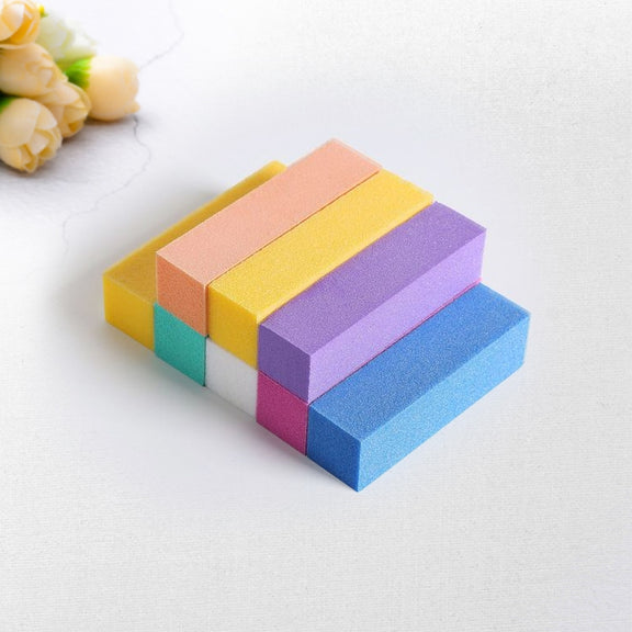 10 PCS Tofu Block Nail Polish Four Squares High Elastic Cotton Manicure Sand Block (Purple)