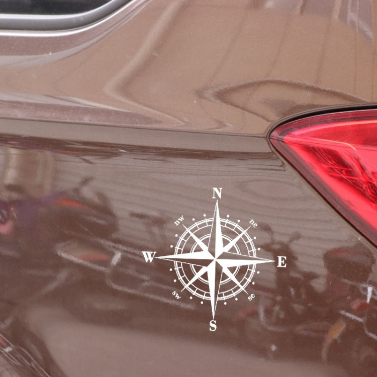 10 PCS  Art Design Vinyl NSWE Compass Car Stickers Decals, White + Black