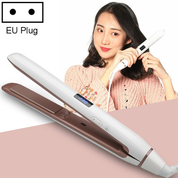 Hair Straightener Iron LED Display Ceramic Coating Plate Ionic Curling Iron, Plug Standard:EU