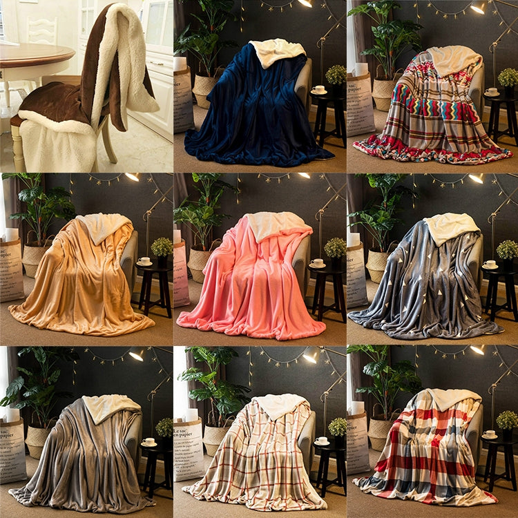 Winter Sofa Blanket Double Thick Cashmere Coral Fleece Ofice Nap Blanket, Size:1.5x2m(Silver Grey)