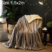 Winter Sofa Blanket Double Thick Cashmere Coral Fleece Ofice Nap Blanket, Size:1.5x2m(Silver Grey)
