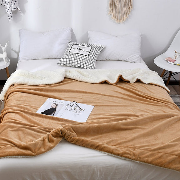 Winter Sofa Blanket Double Thick Cashmere Coral Fleece Ofice Nap Blanket, Size:1.5x2m(Silver Grey)