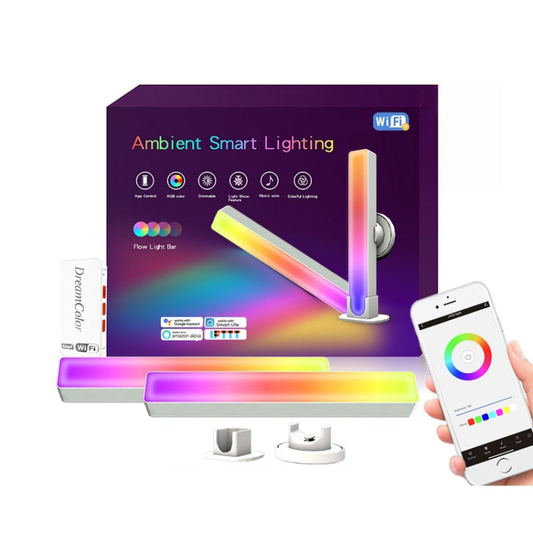 2pcs/box RGB Desktop Background Music Rhythm Pickup Ambient Light, Version: Bluetooth(EU Plug)