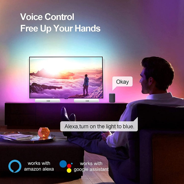 2pcs/box RGB Desktop Background Music Rhythm Pickup Ambient Light, Version: WiFi(EU Plug)