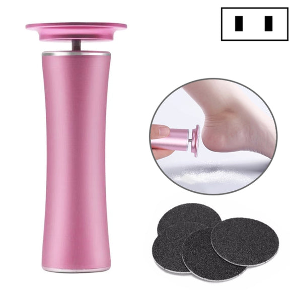 Electric Foot File Speed Adjustable Sandpaper Discs Callus Remover Pedicure Fast Remove Feet Hard Cracked Dry Dead Skin Tool, Plug Type:US plug(Pink)