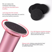 Electric Foot File Speed Adjustable Sandpaper Discs Callus Remover Pedicure Fast Remove Feet Hard Cracked Dry Dead Skin Tool, Plug Type:EU plug(Black)