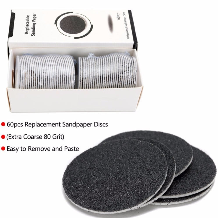 Electric Foot File Speed Adjustable Sandpaper Discs Callus Remover Pedicure Fast Remove Feet Hard Cracked Dry Dead Skin Tool, Plug Type:EU plug(Black)