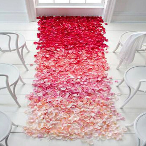 1000pcs / 10 Pack Artificial Wedding Rose Petals Flowers Wedding Decorations(Wine Red)