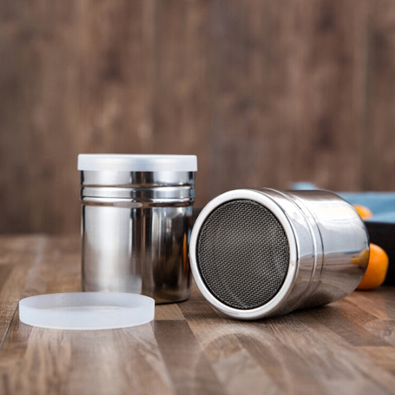 Stainless Steel 304 Dusting Powder Condiment Tank Fine Mesh Barrel Cocoa Powder Household Kitchen Tools