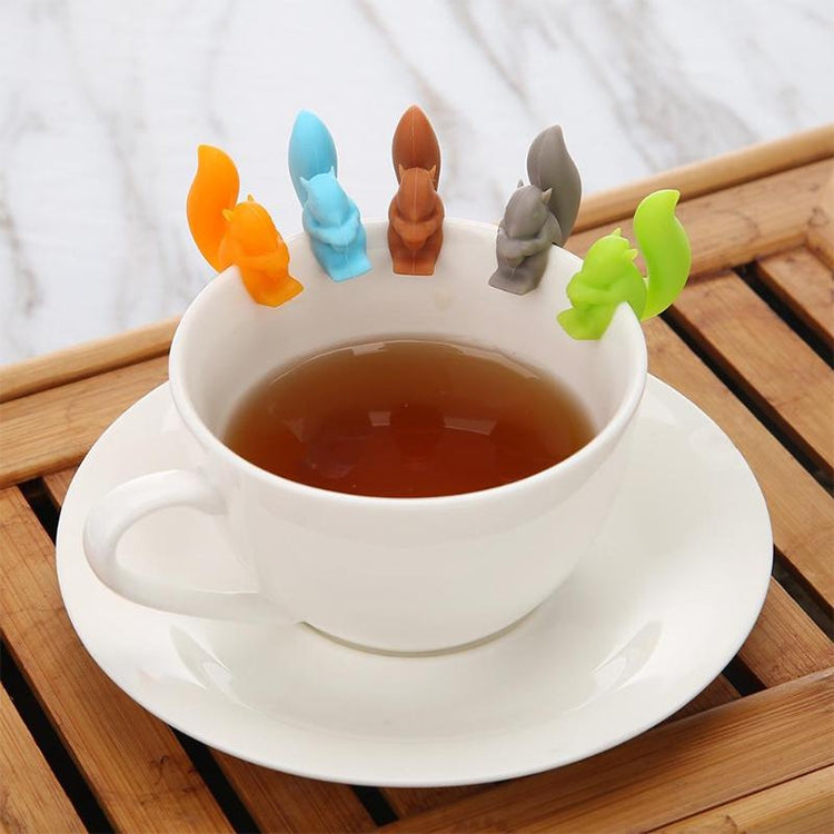 10 PCS Silicone Squirrel Tea Bag Multi-function Wine Glass Cup Recognizer(Coffee)