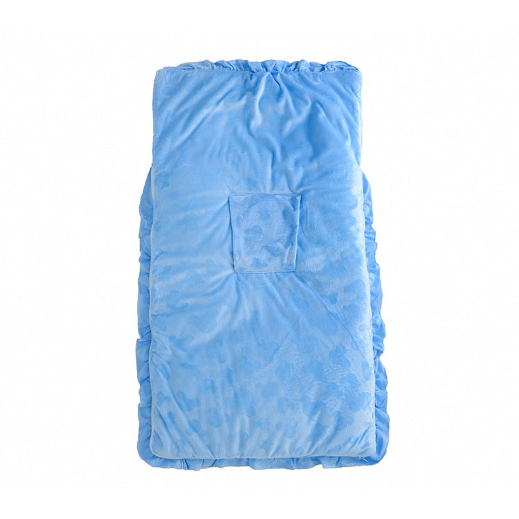 Autumn and Winter Models Thicken Baby Sleeping Bag Cartoon Embroidery Baby Stroller Accessories(Blue)