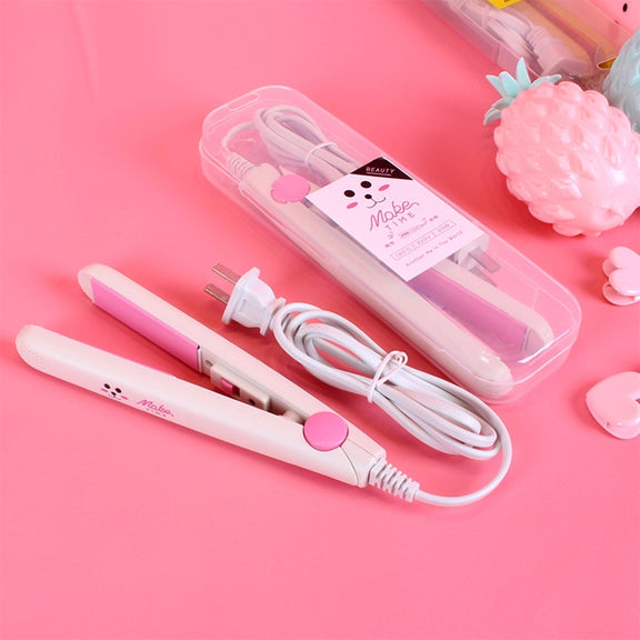 Mini Professional Hair Tools Smoothing Corrugated Travel Straightening Irons(White Rabbit)
