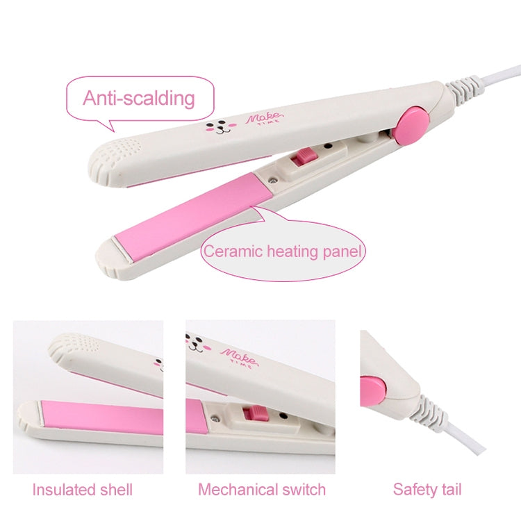 Mini Professional Hair Tools Smoothing Corrugated Travel Straightening Irons(White Rabbit)