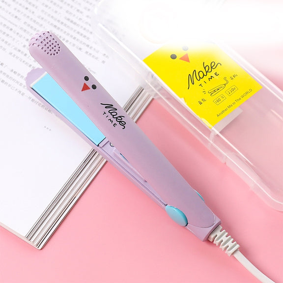 Mini Professional Hair Tools Smoothing Corrugated Travel Straightening Irons(Light Purple Duck)
