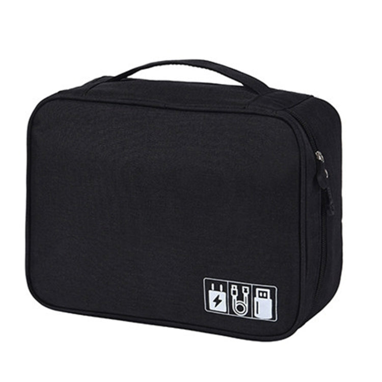 Digital Cable Bag Men Portable Travel Gadgets Pouch Power Cord Charger Headset Organizer(Black)