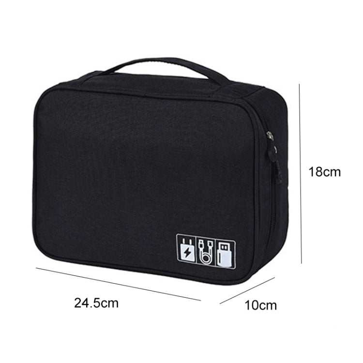 Digital Cable Bag Men Portable Travel Gadgets Pouch Power Cord Charger Headset Organizer(Black)