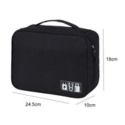 Digital Cable Bag Men Portable Travel Gadgets Pouch Power Cord Charger Headset Organizer(Black)