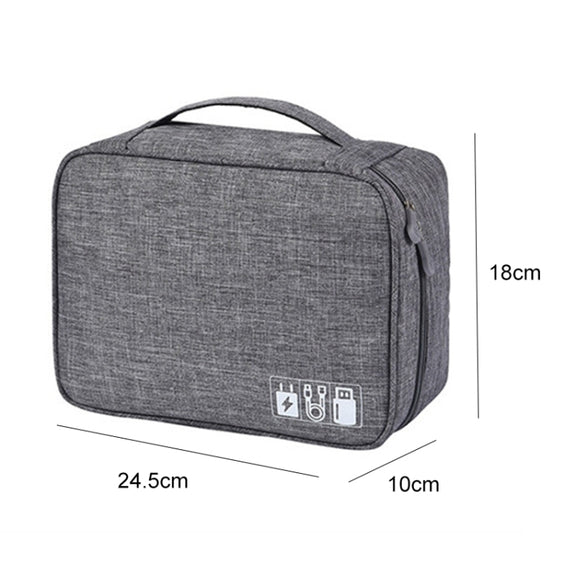 Digital Cable Bag Men Portable Travel Gadgets Pouch Power Cord Charger Headset Organizer(Gray)