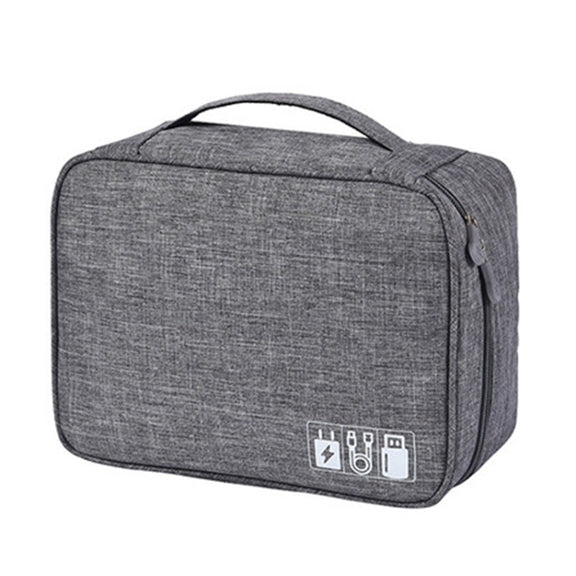 Digital Cable Bag Men Portable Travel Gadgets Pouch Power Cord Charger Headset Organizer(Gray)