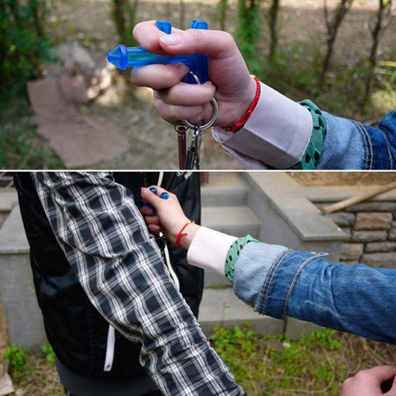 2 PCS Outdoor Emergency Strong Self-defense Personal Protection Security Tool Women Finger Stinger Drill(Black)