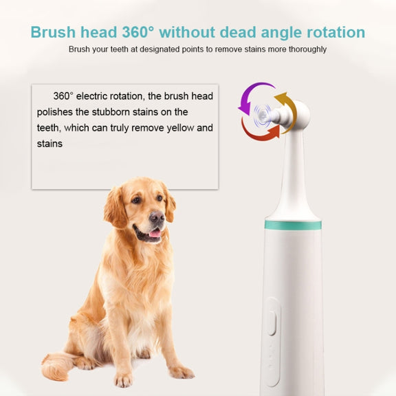 Pet Electric Toothbrush Tooth Polisher Oral Cleaning Plaque Removal Tool(Pink)